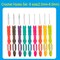 9 Pieces Longer Ergonomic Crochet Hook Set USA Standard Size B to J 2.0mm-6.0mm Smooth Soft Grip Handles Crochet Needles Knitting Needles for Arthritic Hands,Beginners and Experienced Crocheter